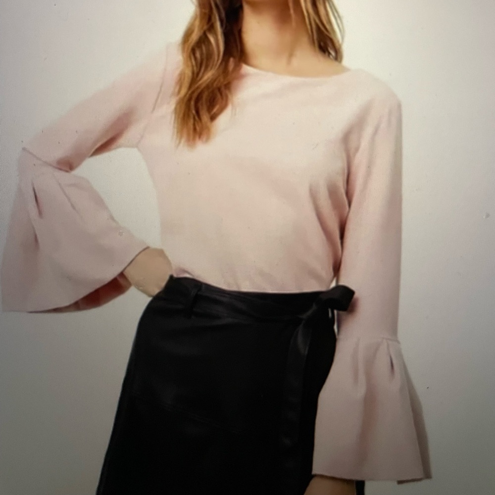 Blush Pink Bell Sleeve Top - Loft
